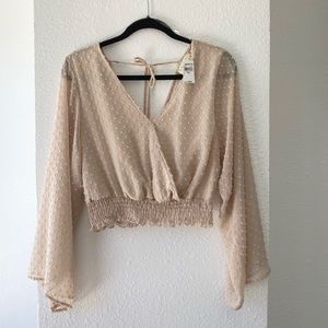 Crop Pastel Pink Crop Blouse (Cavenders)